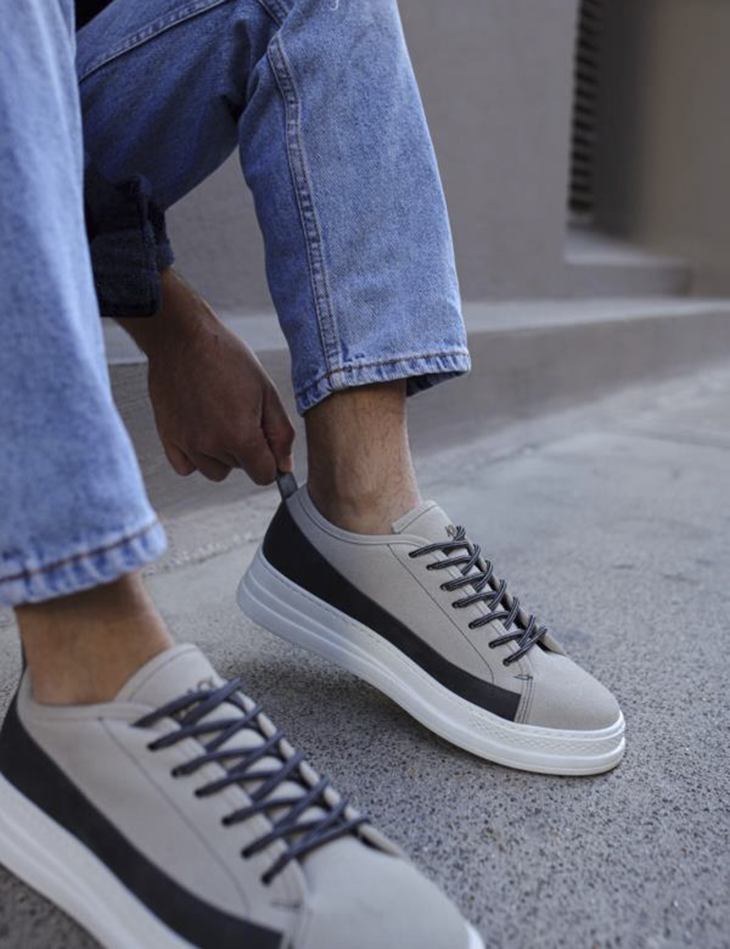 Ανδρικά γκρι Sneakers δερματίνη 0102020G φωτογραφία